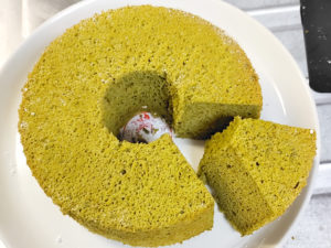 ノンオイル！抹茶と絹ごし豆腐のしっとりシフォン