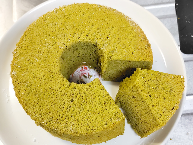 ノンオイル！抹茶と絹ごし豆腐のしっとりシフォン