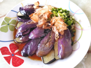 メインはナスだけ！焼きナスのめんつゆ酢がけ