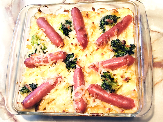 ホワイトソースも自作！ソーセージのホワイトグラタン