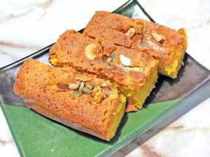 ハロウィンに！南瓜のナッツ乗せブラウニー♪